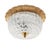Mid-Century Round Ceiling or Wall Lamp in Textured Glass with Gilt Rim from Limburg, Germany, 1970s For Sale - Image 9 of 9