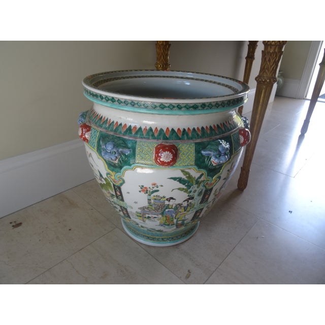 Antique Chinese Fish Bowl Planter - Jardiniere For Sale - Image 4 of 9