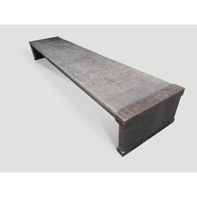 Andrianna Shamaris Exquisite Monumental Couture Hand Carved Bench For Sale - Image 16 of 18