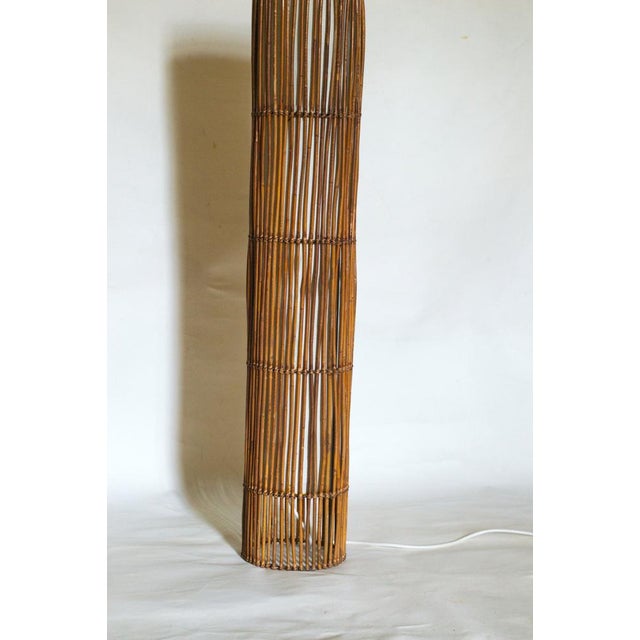 Mid-Century Rattan Floor Lamp in the style of Louis Sognot, 1960s For Sale - Image 11 of 14