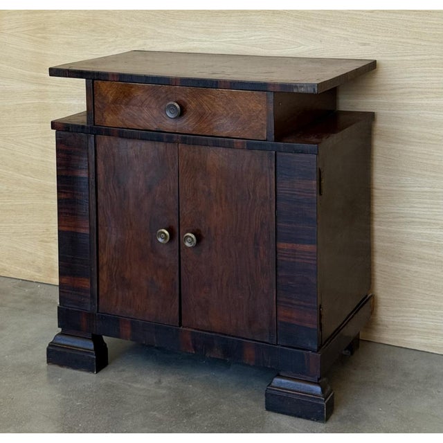 Black Art Deco Side Cabinets or Nightstands with Ebonized Details and Drawers, 1950s, Set of 2 For Sale - Image 8 of 17