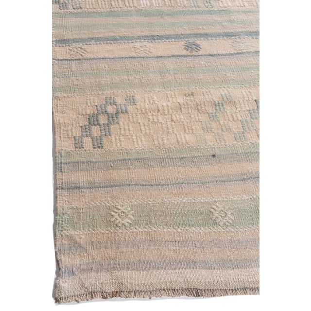 Textile Vintage Circa 1940 Tan Turkish Kilim Flatweave Rug 5ft 5in X 9ft 7in For Sale - Image 7 of 14