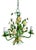 Italian Painted Tole Daisy Chandelier by Sergio Terzani, 1970s For Sale