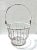 Farmhouse Vintage White Wire Egg Gathering Basket With Handle For Sale - Image 3 of 6