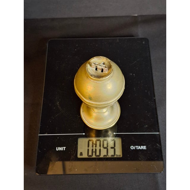 Antique 1840s Spun Brass Standalone Lard / Burning Fluid Lamp Flat Wick Burner For Sale - Image 16 of 16