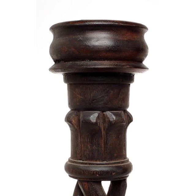 This pair of vintage Indian spiral altar design candle holders will add a nice accent of sculptural flair to your tabletop...