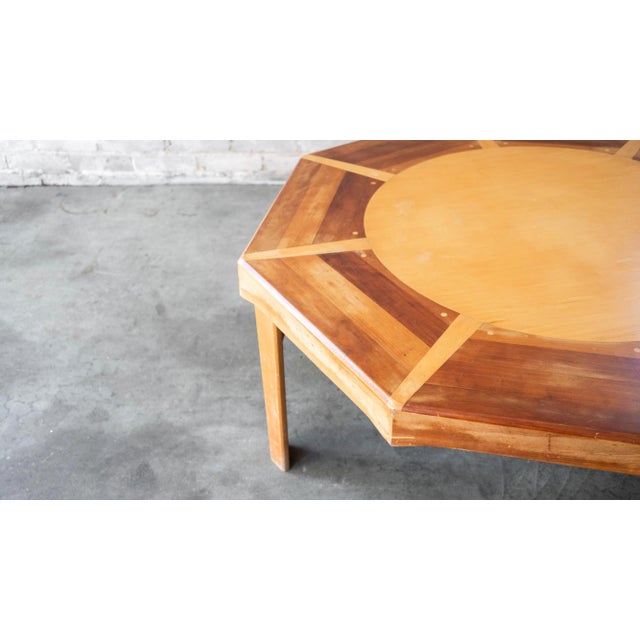 Mid 20th Century Vintage Sculptural Wooden Octagon Coffee Table For Sale - Image 4 of 18
