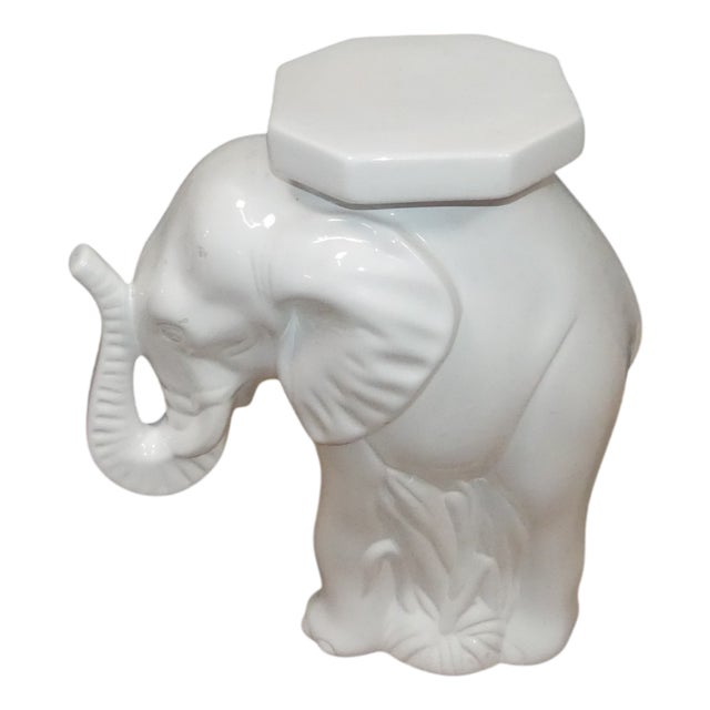 Vintage Elephant Ceramic Stool For Sale