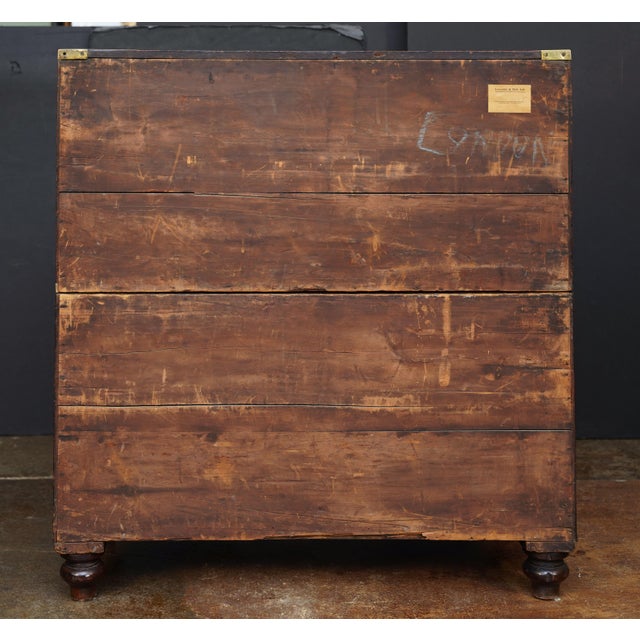 Brown British Military Officer's Campaign Chest Dresser of Brass-Bound Mahogany For Sale - Image 8 of 10