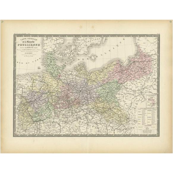 Antique Map of the Prussian Monarchy by Levasseur, 1875 For Sale