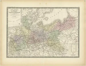 Antique Map of the Prussian Monarchy by Levasseur, 1875