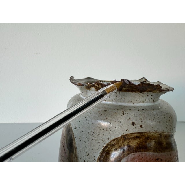 Brown Mid-Century Organic Brutalist Art Studio Pottery Vase For Sale - Image 8 of 12