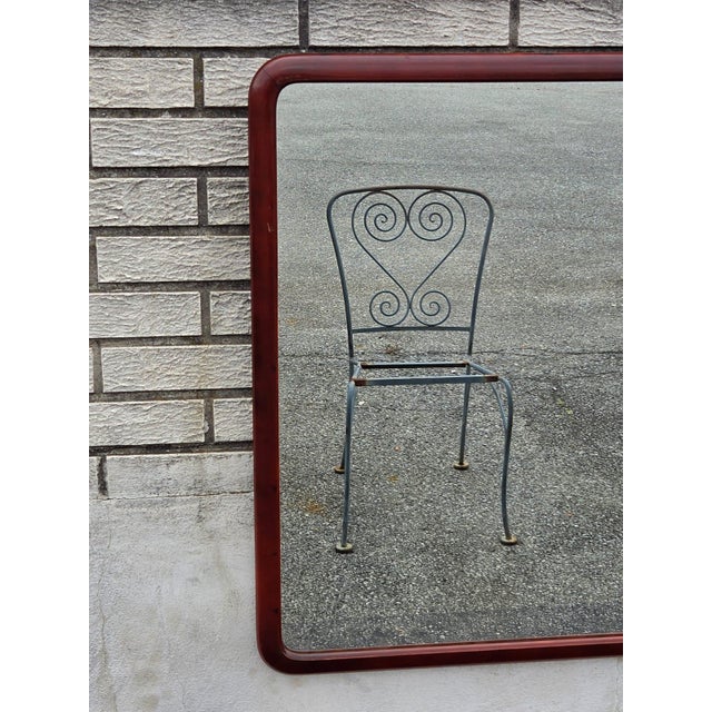 Brown 1920 Mahogany Round Edge American Mirror. For Sale - Image 8 of 17