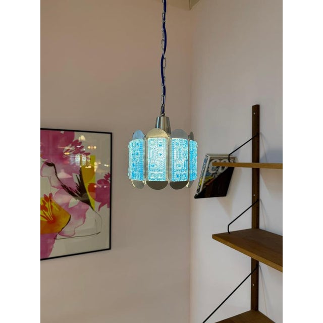 2000 - 2009 Hanging Lamp Blue Silver by Vitrika For Sale - Image 5 of 11