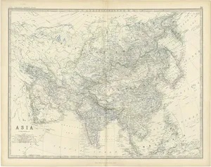 Antique Map of Asia by K. Johnston, 1879