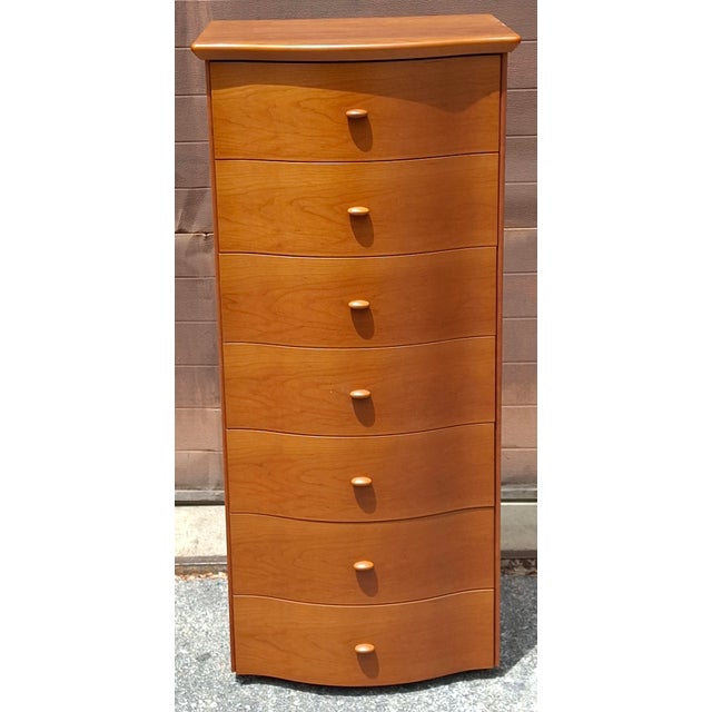 Late 20th Century Scandinavian Modern Style Italian Cherry Osiery Lingerie Chest of Drawers For Sale In Washington DC - Image 6 of 12
