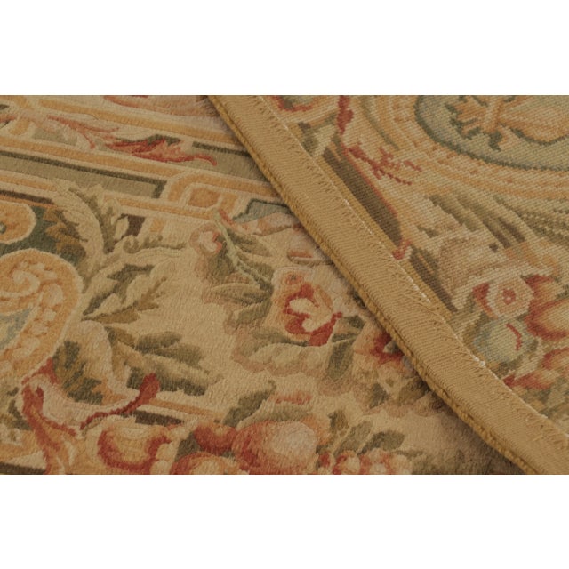 Antique French Aubusson Rug With Stately Golden Floral Medallions - Rug & Kilim For Sale - Image 10 of 10