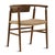 Horseshoe design brown teak wood frame dining chair with woven faux rope seat. Each may vary in exact coloring, grain, and...