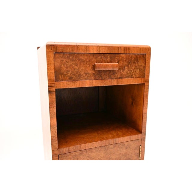 Art Deco Burr Walnut Bedside Cabinet, 1930 For Sale - Image 9 of 11