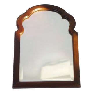 Small Dutch Wooden Scallop Framed Wall Mirror with Beveled Glass, 1980s For Sale