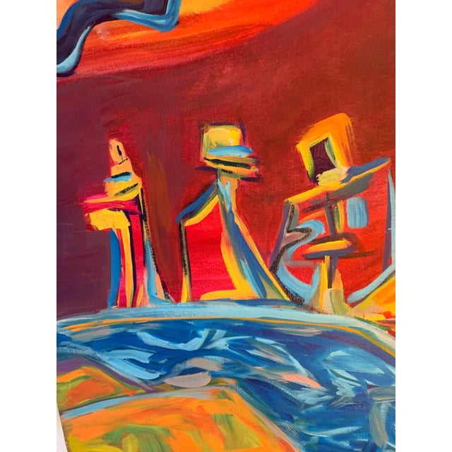 1990s Large Surrealist Canvas Painting For Sale - Image 5 of 13