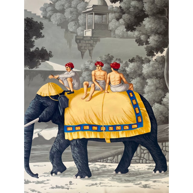 Bring timeless elegance and storytelling artistry into your interior with this exceptional hand-painted wallpaper panel....