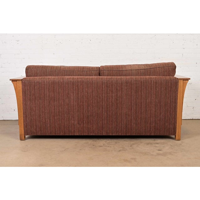 Stickley Mission Oak Arts and Crafts Spindle Sleeper Sofa For Sale - Image 16 of 18