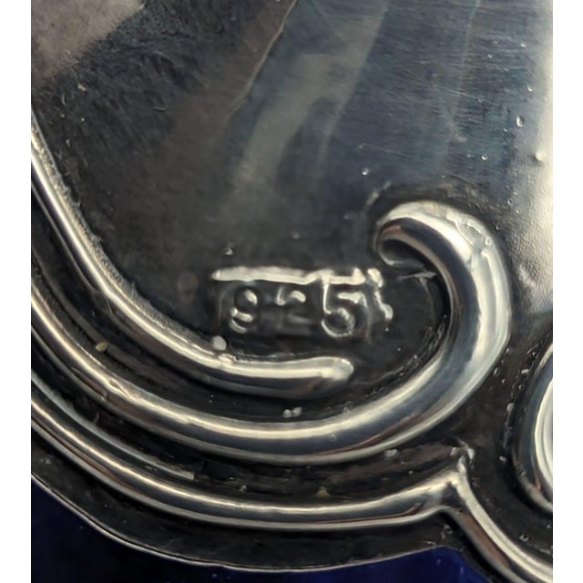 Vintage Israeli Blown Glass & Sterling Silver Carafe Pitcher For Sale - Image 11 of 11