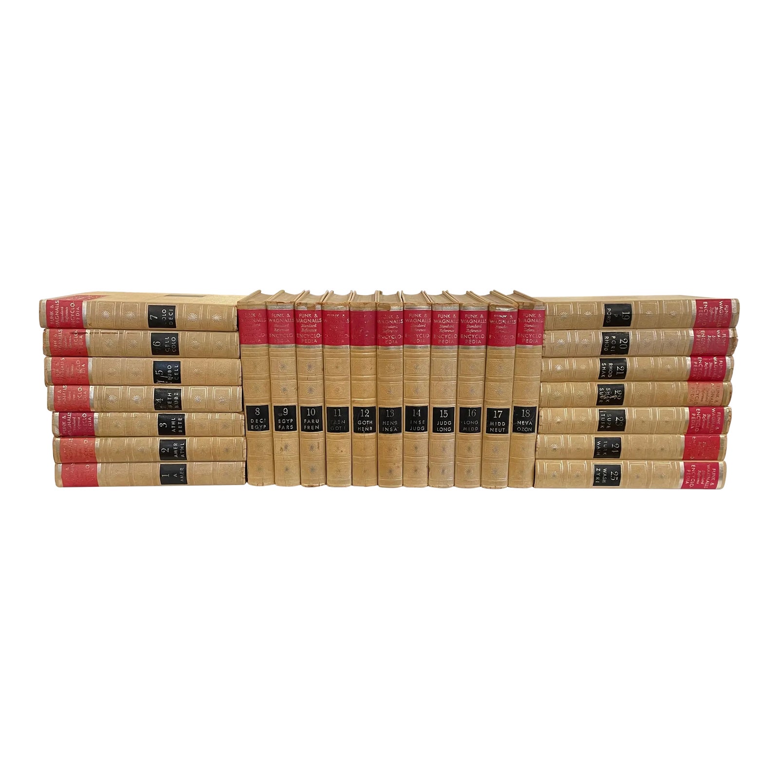 Vintage Decorative Books - Set of 25 Black, Red, and Gold