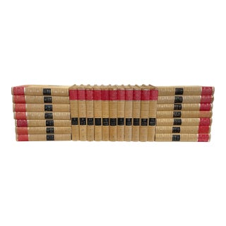 Vintage Decorative Books - Set of 25 Black, Red, and Gold Encyclopedias - 1966 Funk & Wagnalls Complete Collection For Sale