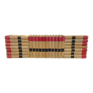 Vintage Decorative Books - Set of 25 Black, Red, and Gold Encyclopedias - 1966 Funk & Wagnalls Complete Collection