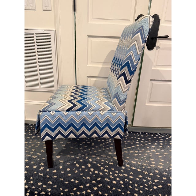 Transitional Jazzy Ikat Side Chair For Sale - Image 3 of 4