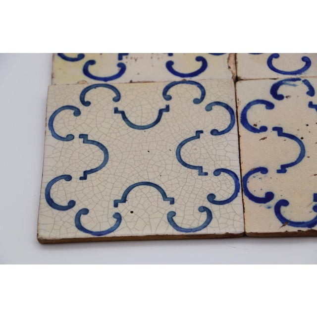19th/20th Century Portuguese Set of Four Tiles, Tin-Glazed Pottery For Sale - Image 9 of 12