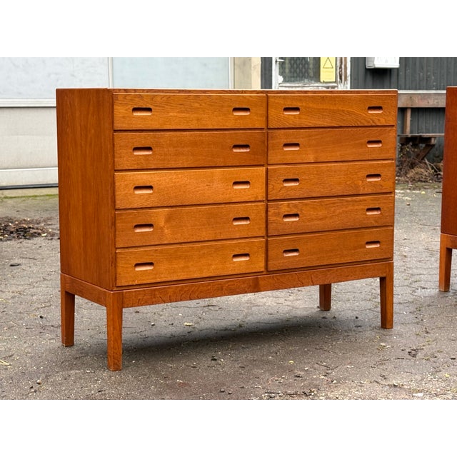 Wood Mid-Century Danish Teak & Oak Chest of Drawers by Børge Mogensen for C.M. Madsen for FDB, 1960s For Sale - Image 7 of 7