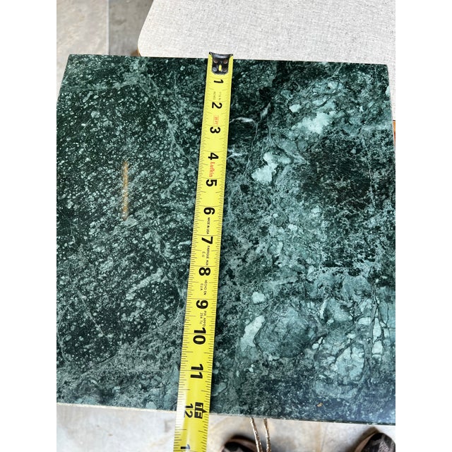 Up for consideration is a beautiful vintage pair of green stone top skinny side tables. These would look lovely in your...