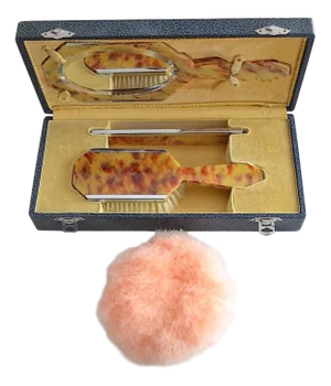 Art Deco Mirror, Brush, and Comb, 1920s, Set of 5