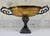 Rococo-style mixed metal compote centerpiece featuring a warm gilt brass oval bowl raised on an ornate silver-tone spelter...