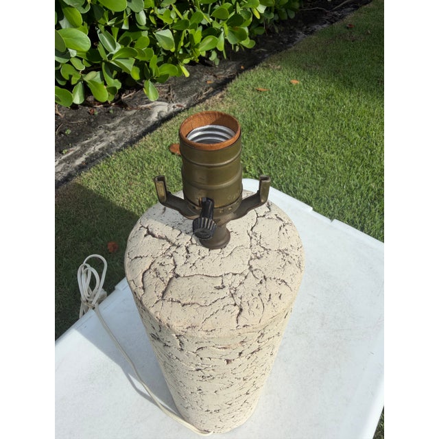 Vintage Curtis Faux Plaster Botanical Table Lamp For Sale In Naples, FL - Image 6 of 12