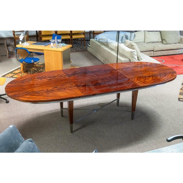 Vintage Greg Sheres Italian Mahogany Verite Collection Dining Table With Leaves For Sale - Image 4 of 8