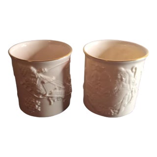 1980s Mikasa Usa Ivory Fine Porcelain Candle Holders- Set of 2 For Sale