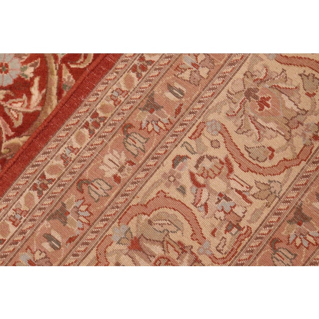 Textile Art Nouveau Style Floral 1990's Pak-Persian Rust/Beige Wool Rug - 6'0'' X 9'3'' For Sale - Image 7 of 9