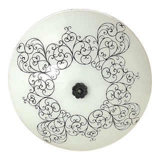 Mid-Century Scroll Design Flush Mount For Sale