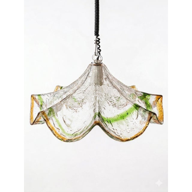 Mid-Century Modern Italian Murano Glass Pendant Lamp, 1960s, in Very Good conditions. Designed 1960 to 1969 Up to 250V...