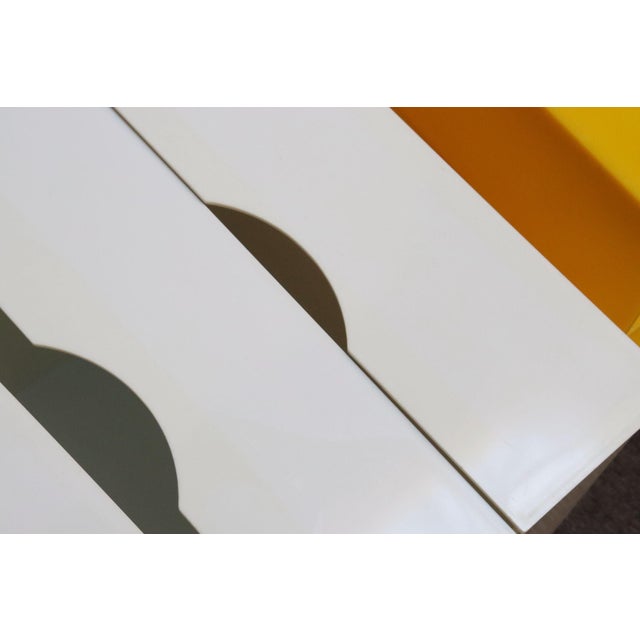 Vintage Yellow Acrylic Storage Cube With Three White Drawers After Joe Colombo For Sale - Image 18 of 18