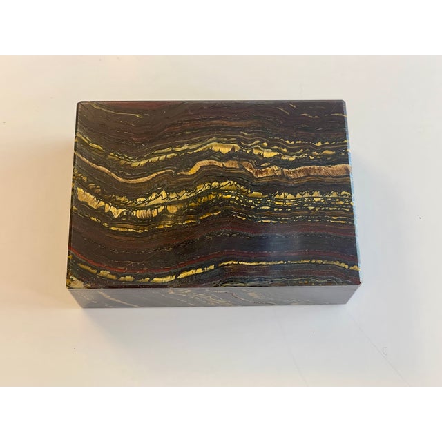 Handcrafted Box in Tiger Iron, Italy, 1950s For Sale - Image 3 of 15