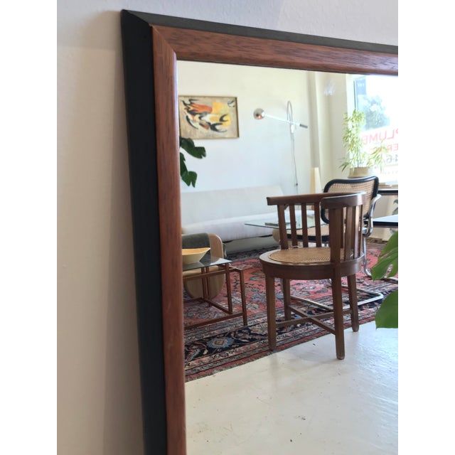 Vintage MidCentury Black Wood Mirror Chairish