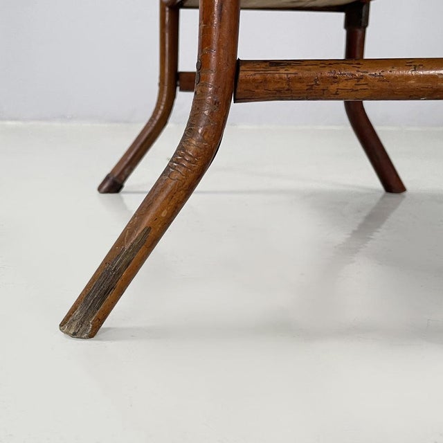 Mid-Century Italian Modern Magazine Rack with Double Shelf in Rattan, 1960s For Sale - Image 17 of 18