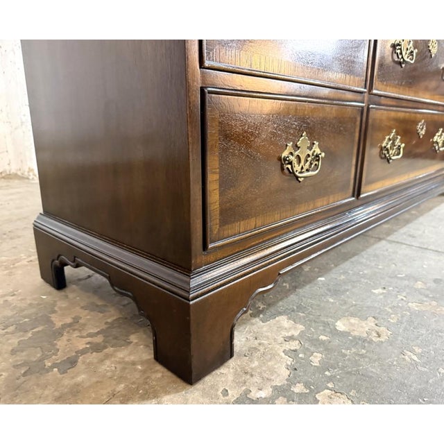 Drexel 18th Century Collection Banded Dresser With Dual Mirrors For Sale - Image 12 of 17