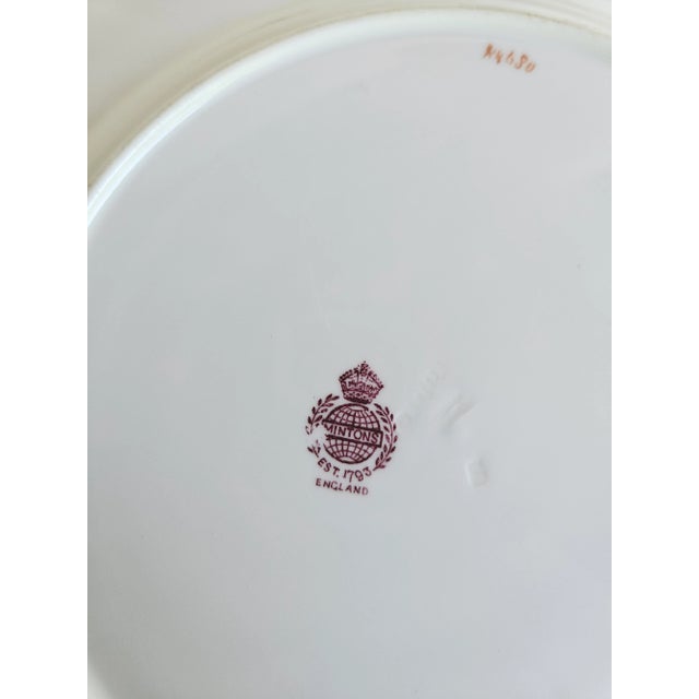 English Antique Porcelain Fluted Gold Edge 9" Plates by Mintons England - 1 Dozen For Sale - Image 3 of 4