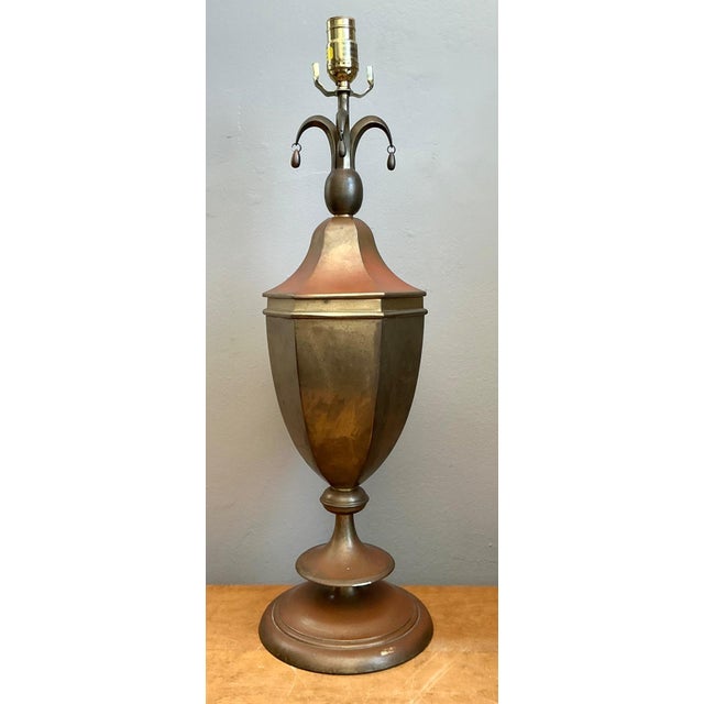 Metal Vintage Chapman Metal Urn Form Table Lamp For Sale - Image 7 of 12